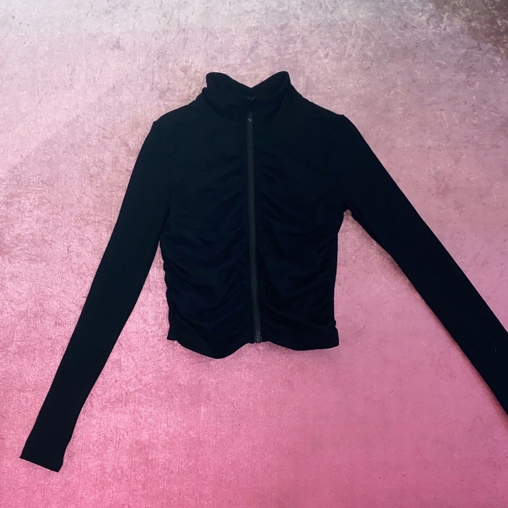 Black Long Sleeve Zip-Up Jacket